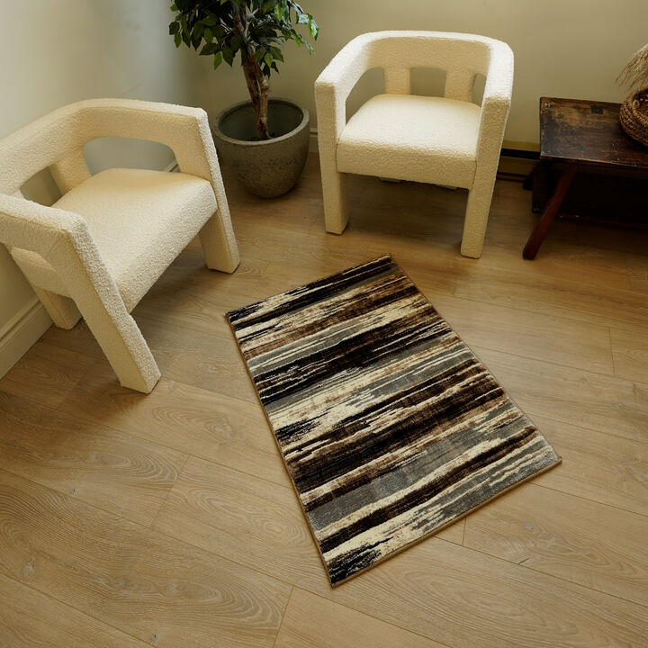 Montage Modern Abstract Camo Brown Beige Indoor Area Rug