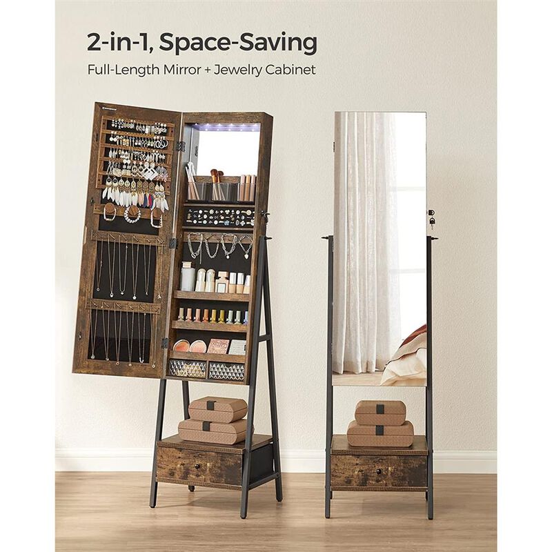Standing LED Jewelry Cabinet for Stylish and Illuminated Storage