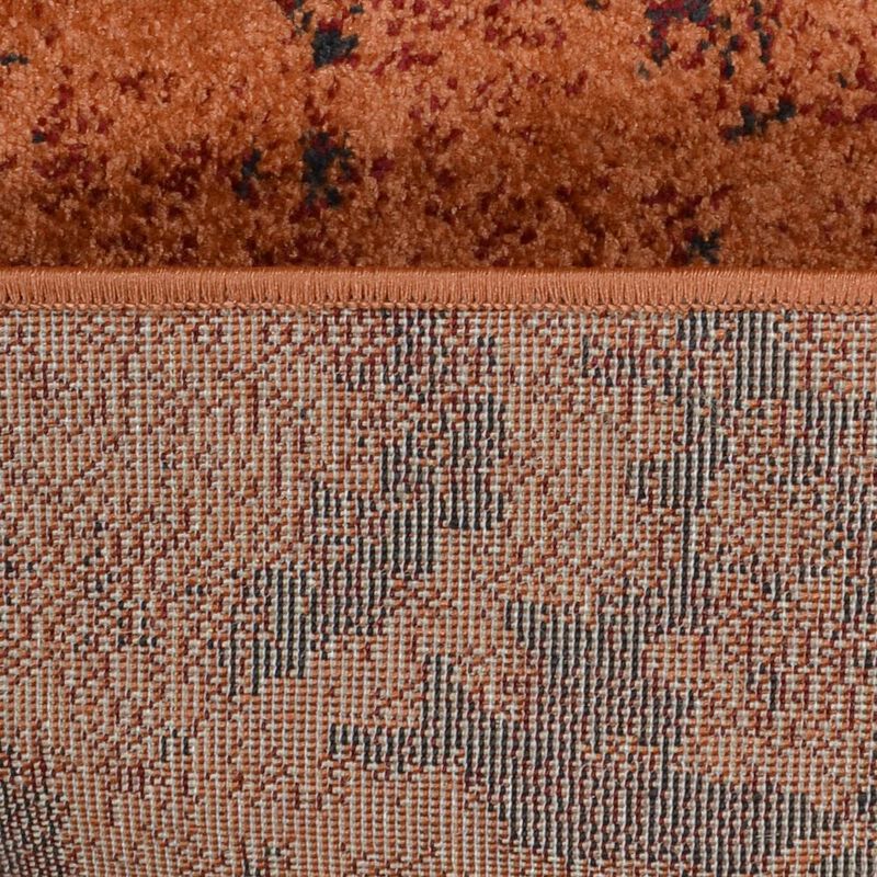 RUGSOTIC CARPETS MACHINE MADE HEATSET POLYPROPYLENE AREA RUGS  - 6'7''x9', Rectangle Shape, Orange Color, Contemporary Modern Design, Midium Pile Machine Made Area Rugs (M00034)