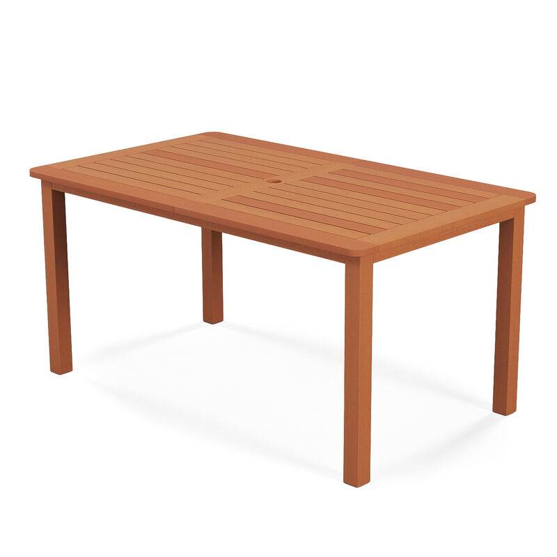 Outdoor Dining Table with Umbrella Hole for 6 People Patio & Garden Furniture