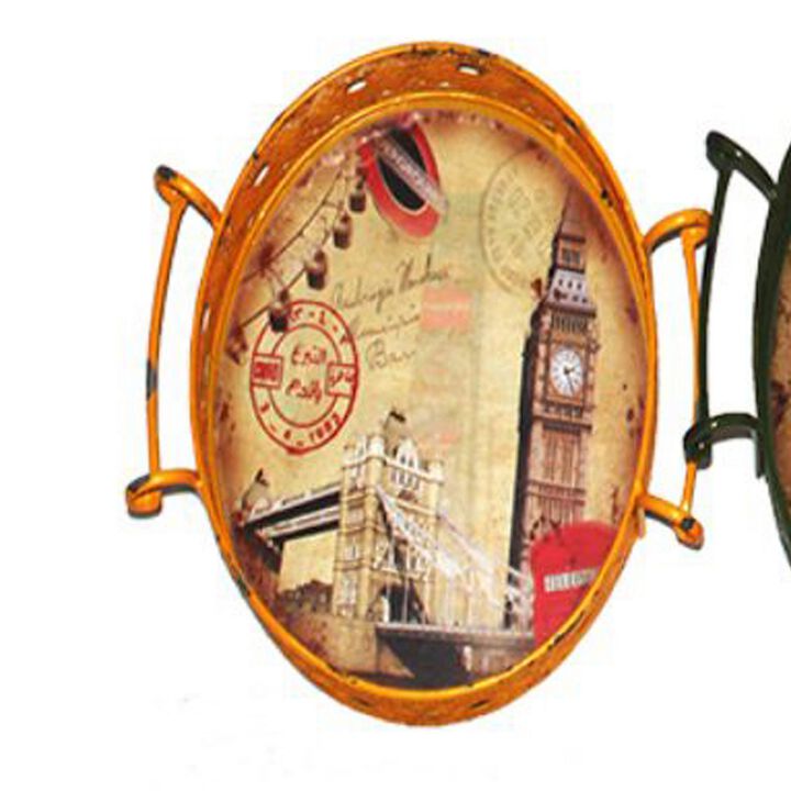 Charming 3 Piece Tray with Handle - Benzara