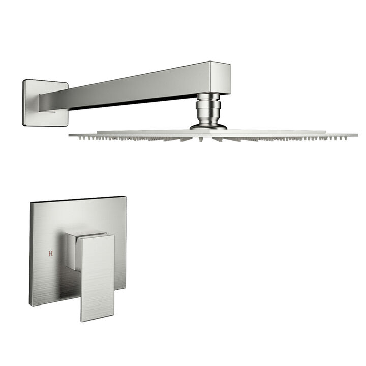 Wall Mounted Shower Faucet In Brushed Nickel (Valve Included)