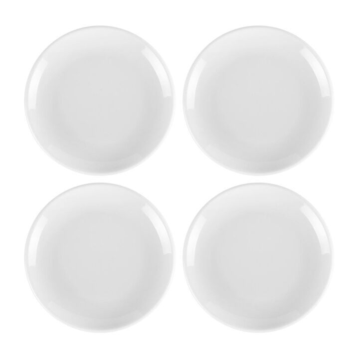 Porcelain Delta-Coupe dia.6.5" Round White Porcelain Plate (Set of 4)
