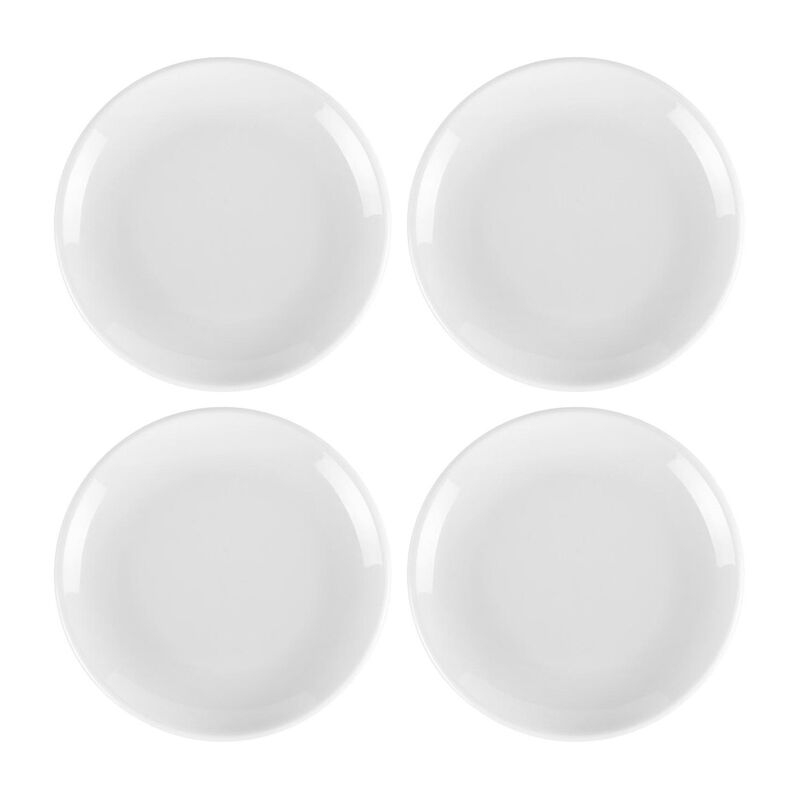 Porcelain Delta-Coupe dia.6.5" Round White Porcelain Plate (Set of 4)