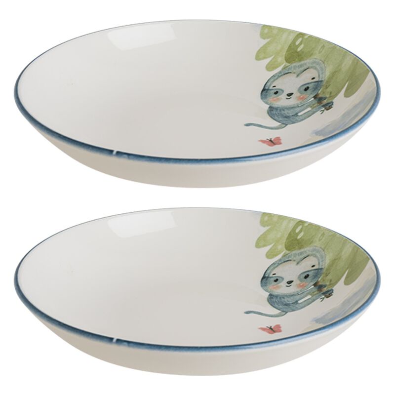 Minimeals dia.9" h:2" 34 oz. Round Decorated Porcelain Bowl (Set of 2)