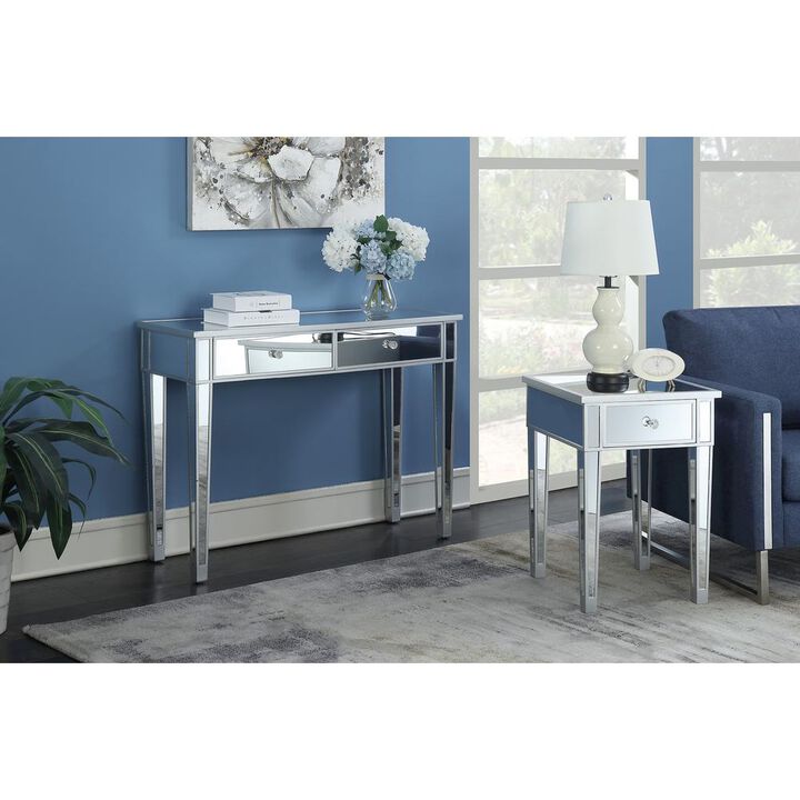 Convience Concept, Inc. Gold Coast Mirrored End Table with Drawer