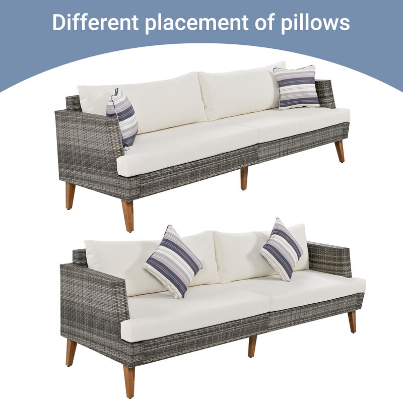 Merax All Weather PE Wicker Outdoor Rattan Sofa Set