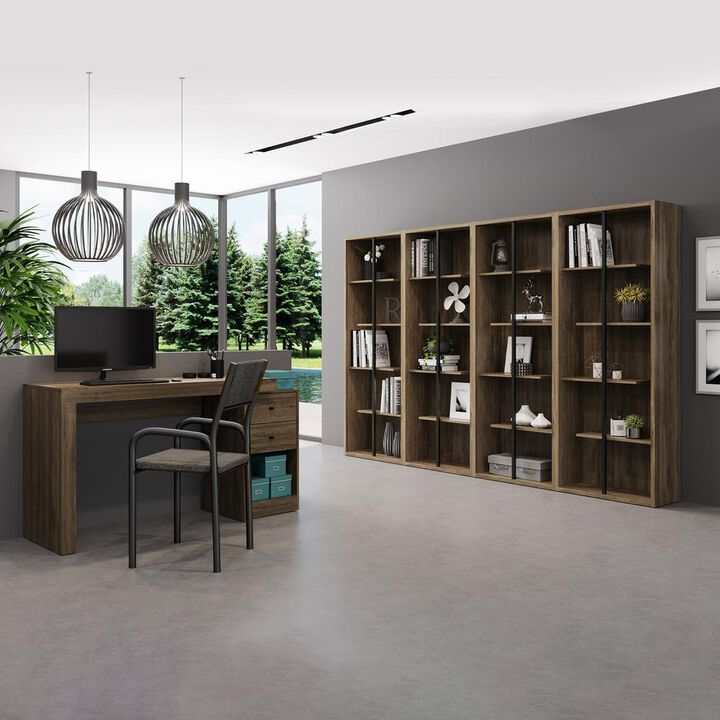 Techni Mobili Standard 5-Tier wooden bookcase, Walnut