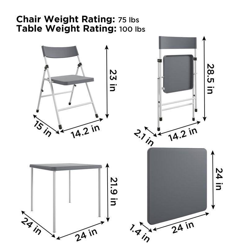 COSCO Kid's 3-Piece Activity Set with Folding Chairs, White