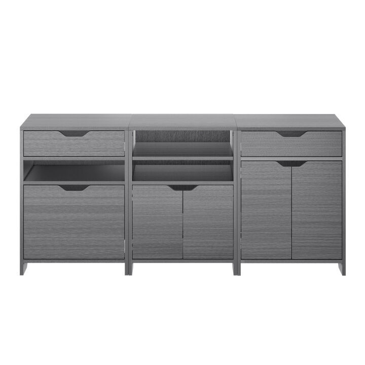 Winsome Wood Nova Storage Cabinet, Charcoal