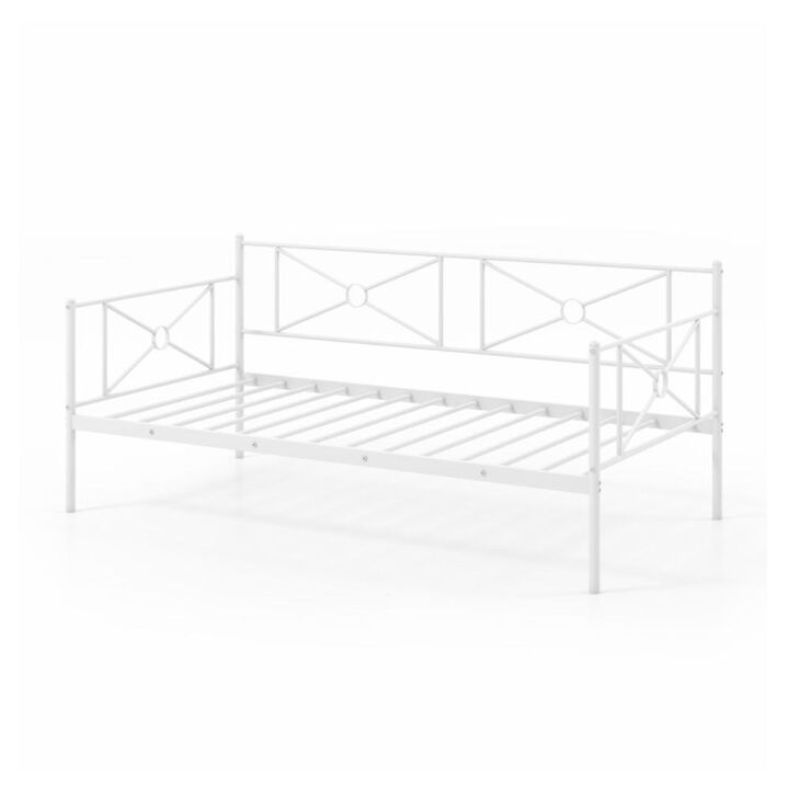 Hivvago Metal Daybed Twin Bed Frame Stable Steel Slats Sofa Bed