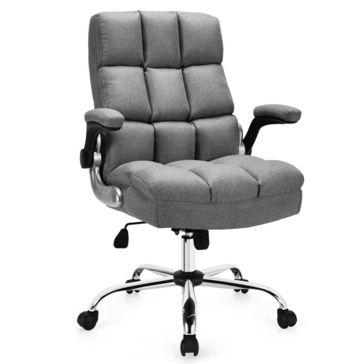 Hivvago Adjustable Swivel Office Chair with High Back and Flip-up Arm for Home and Office