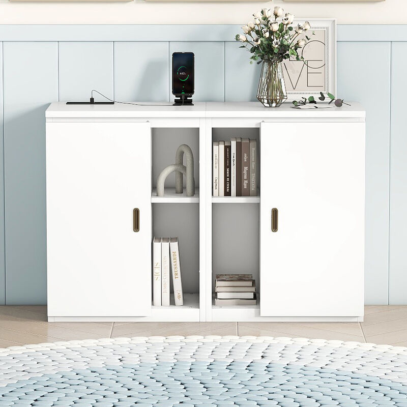 Merax Murphy Bed Cabinet with Shelves