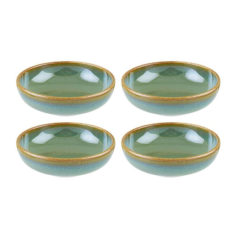 Sage dia.4" h:0.75" 4 oz. Round Green Porcelain Bowl (Set of 4)
