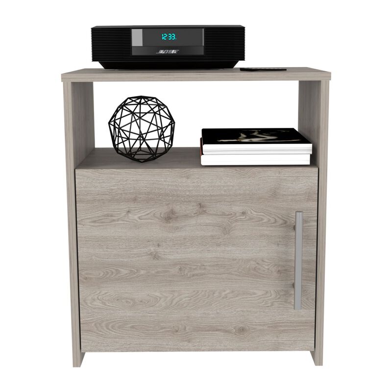 DEPOT E-SHOP Omaha Nightstand, Single Door Cabinet, Metal Handle, One Shelf, Superior Top