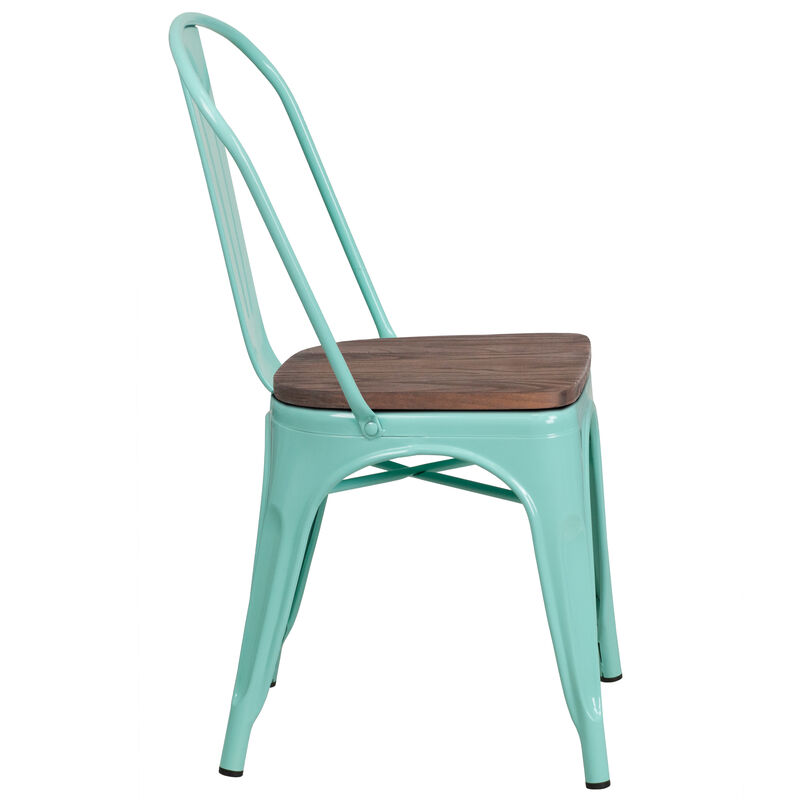 Metal/Wood Colorful Restaurant Chairs