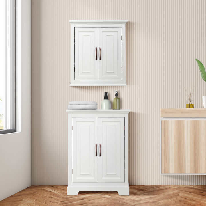 Teamson Home St. James Removable Wall Cabinet 2 Doors with White Finish