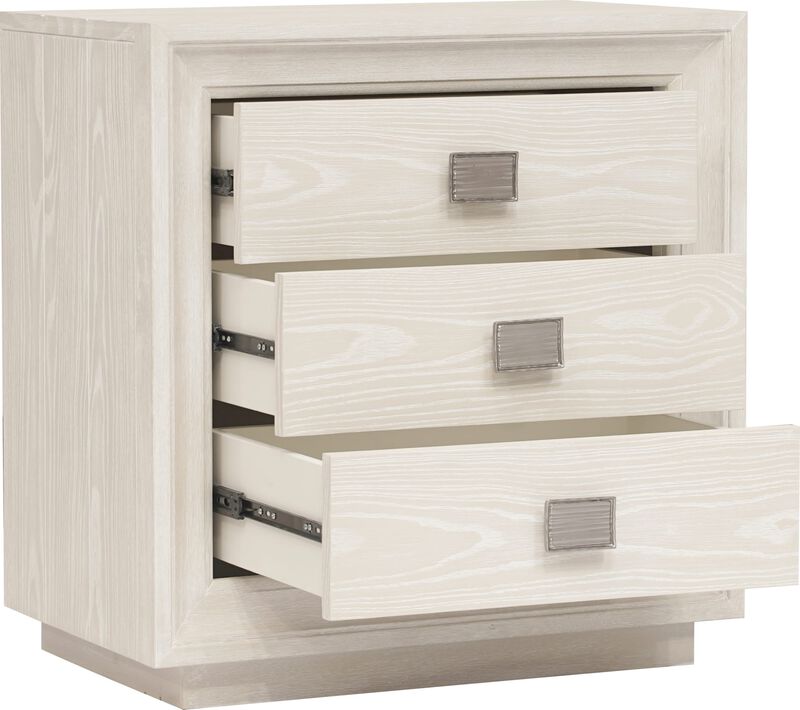 Maxime Three Drawer USB-Charging Nightstand