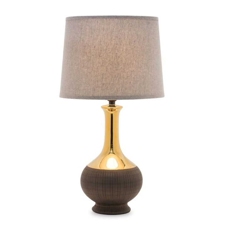Ceramic and Linen Table Lamp Max 60W for Bedroom or Office