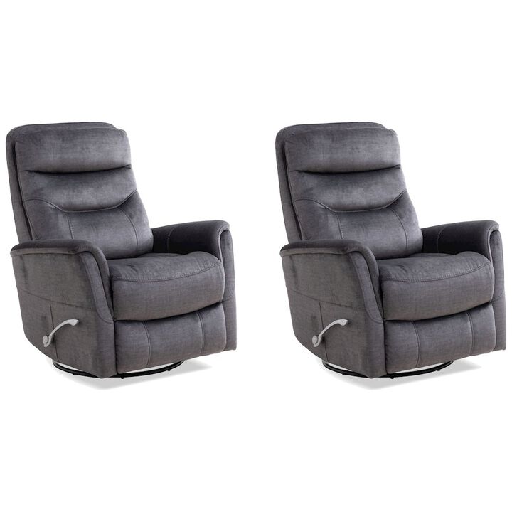 Parker Living Gemini - Capri Charcoal Swivel Glider Recliner Two Pack