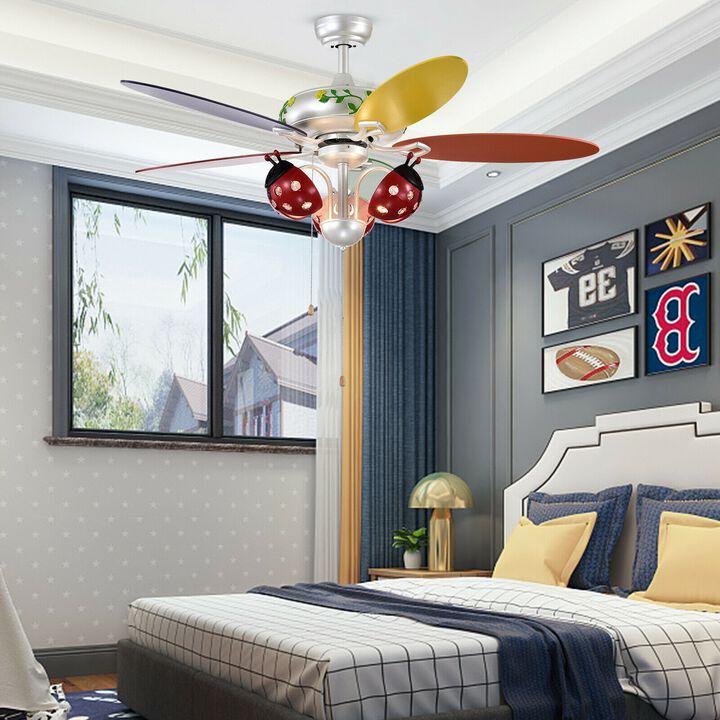 52 Inch Kids Ceiling Fan with Pull Chain Control For Kids