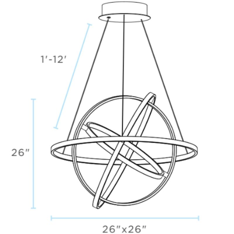 Oxford Chandelier Sandy Gold Metal Integrated LED Dimmable