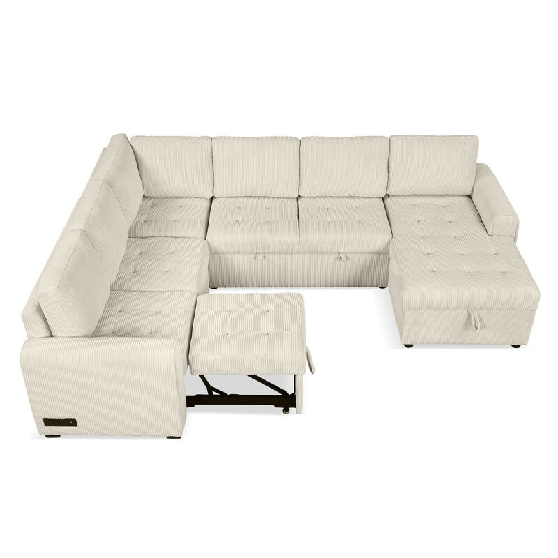 Merax U-shaped Sofa Sectional Sofa with A Storage Chaise Lounge