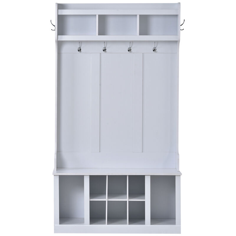 6-Hook Hall Tree & Bench Storage Set
