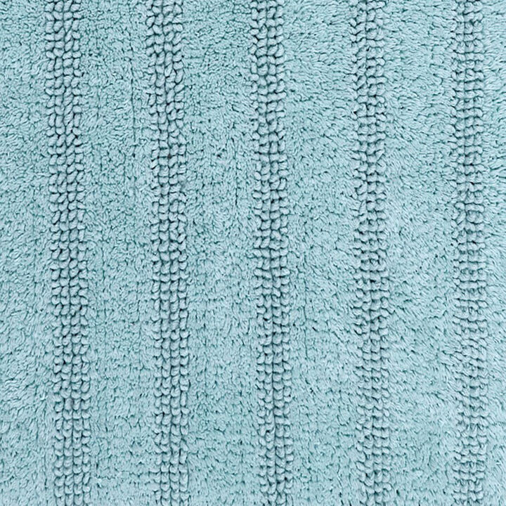 Knightsbridge Linear 220 GSF Reversible Bath Rug 20 x 30 - Light Blue