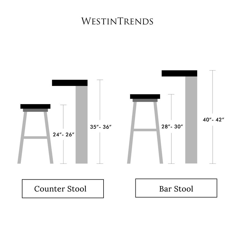 WestinTrends 24" Tufted Velvet Counter Stool (Set of 2)