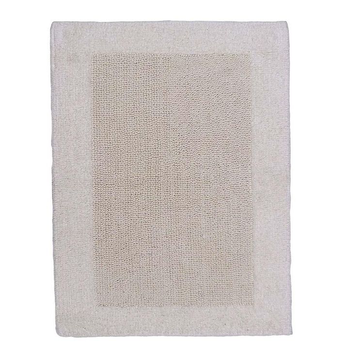 Knightsbridge Bella Napoli 220 GSF Reversible Bath Rug 17 x 24 - Ivory