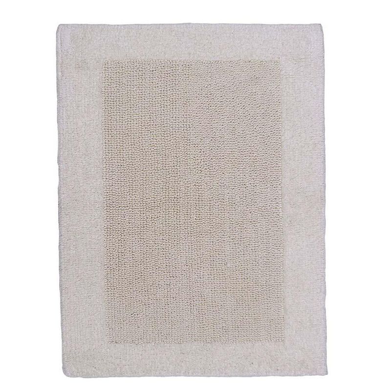Knightsbridge Bella Napoli 220 GSF Reversible Bath Rug 17 x 24 - Ivory