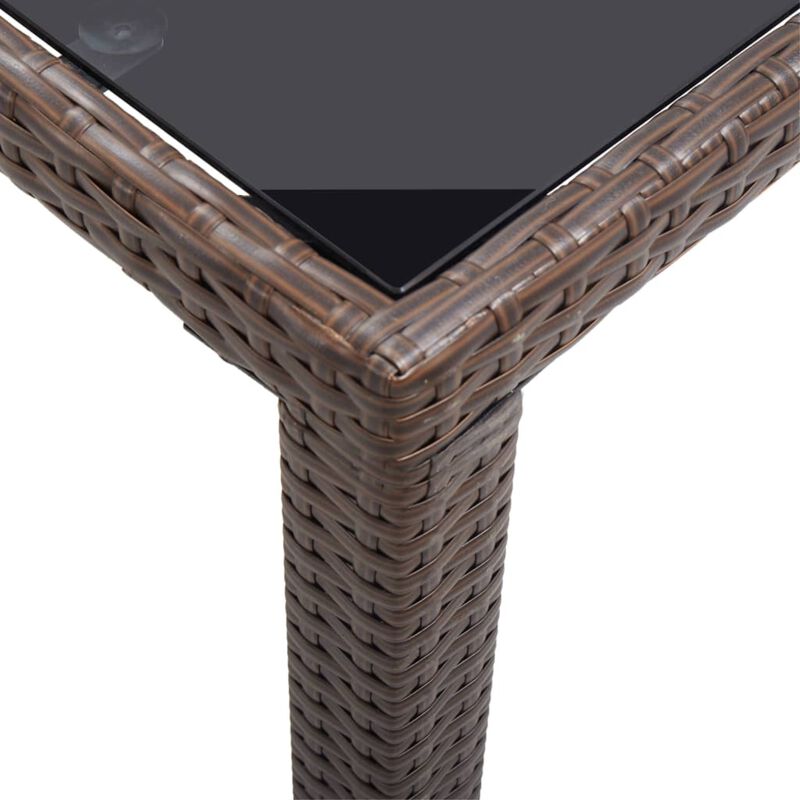 vidaXL Garden Table Brown 48.4"x13.6"x29.1" Poly Rattan