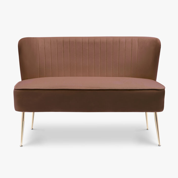 WestinTrends 46" Wide Upholstered Velvet Love Seat Sofa