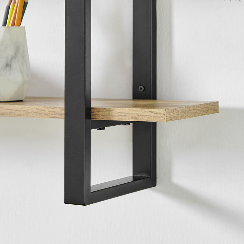 Rio Three Tier Modular Floating Bracket Wall Shelf - Chestnut