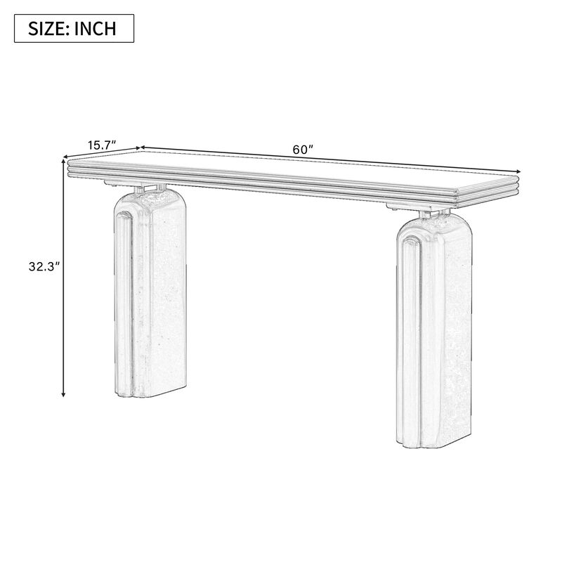 Merax Luxurious Acacia Veneer Console Table