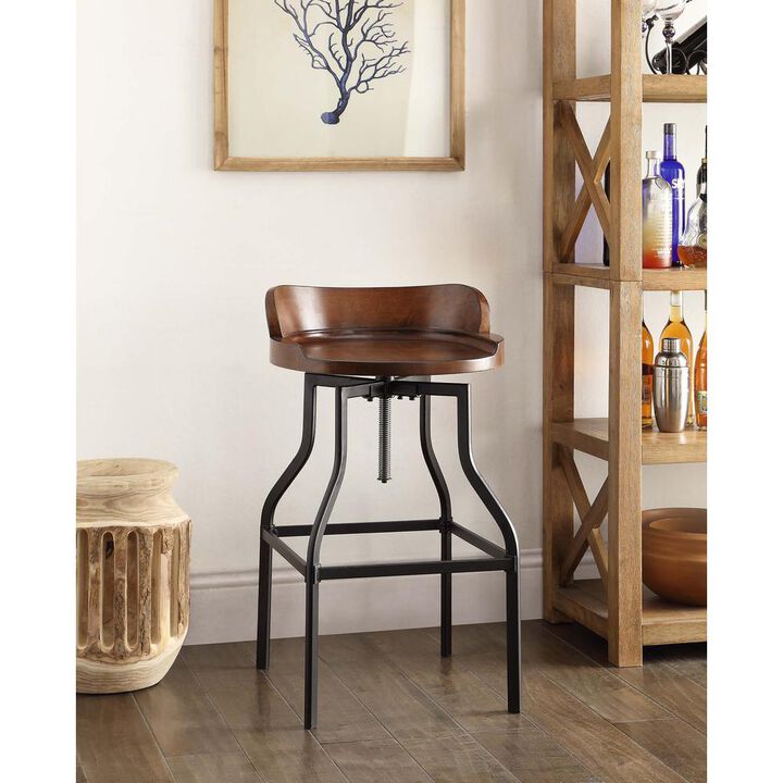 Carolina Living Marais Adjustable Barstool - Chestnut/Black