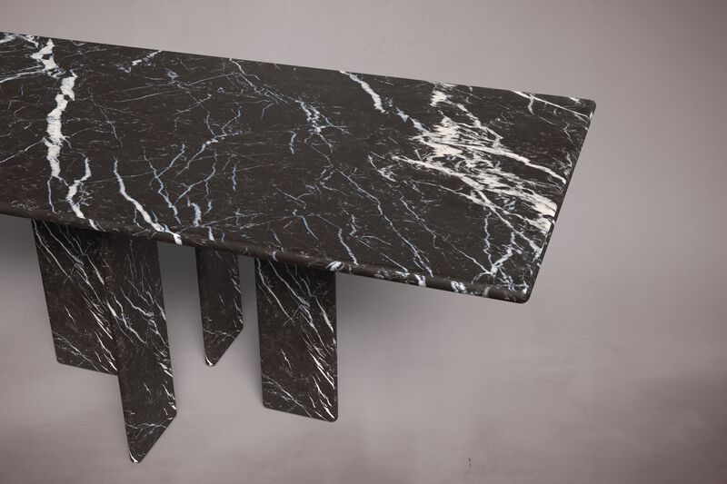 Luna Black Marble Dining Table 82.6"