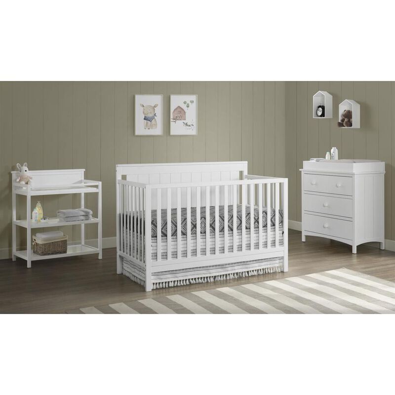 Oxford Baby Lazio 4 In 1 Convertible Crib Snow White