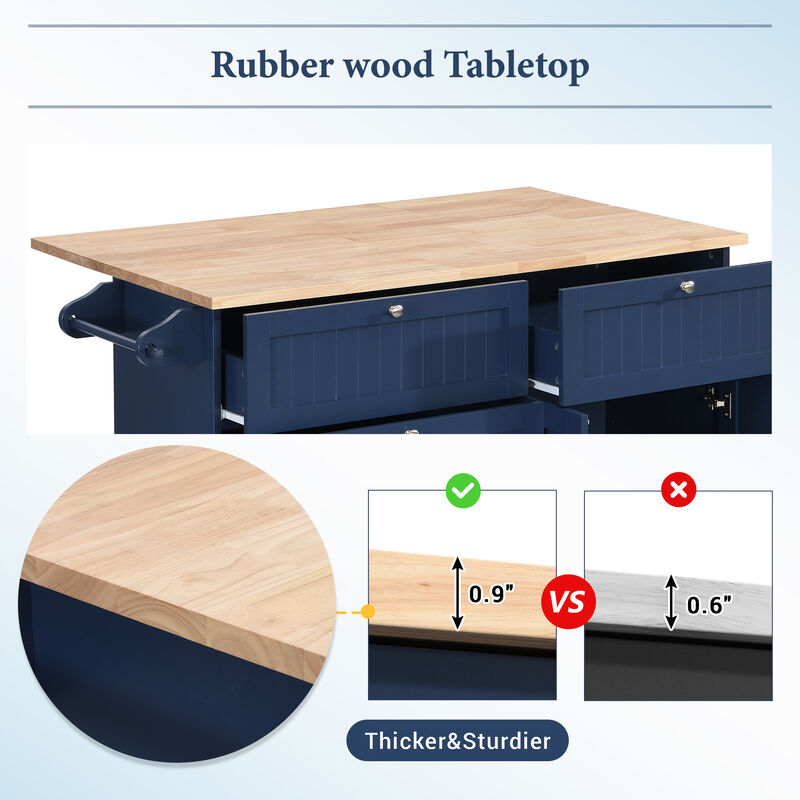 Streamdale Farmhouse Kitchen Island Set with Drop Leaf and Seating
