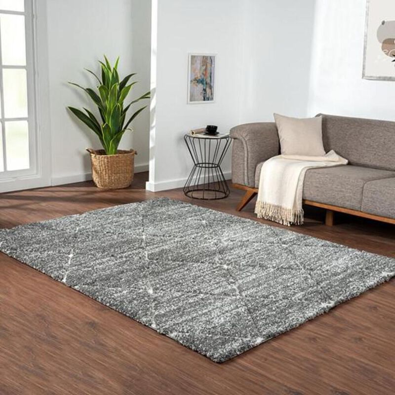 Belen Kox Grey and Cream Area Rug, 8 x 10