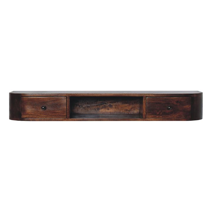 Lunar 2 Drawer Floating  Solid Wood Console