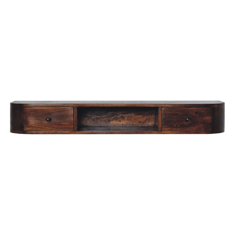 Lunar 2 Drawer Floating  Solid Wood Console