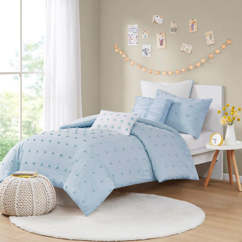 Gracie Mills Grady Elegance Defined Cotton Jacquard Comforter Set with Euro Shams and Throw Pillows