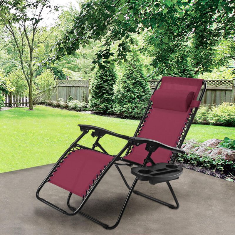 Hivvago Outdoor Folding Zero Gravity Reclining Lounge Chair