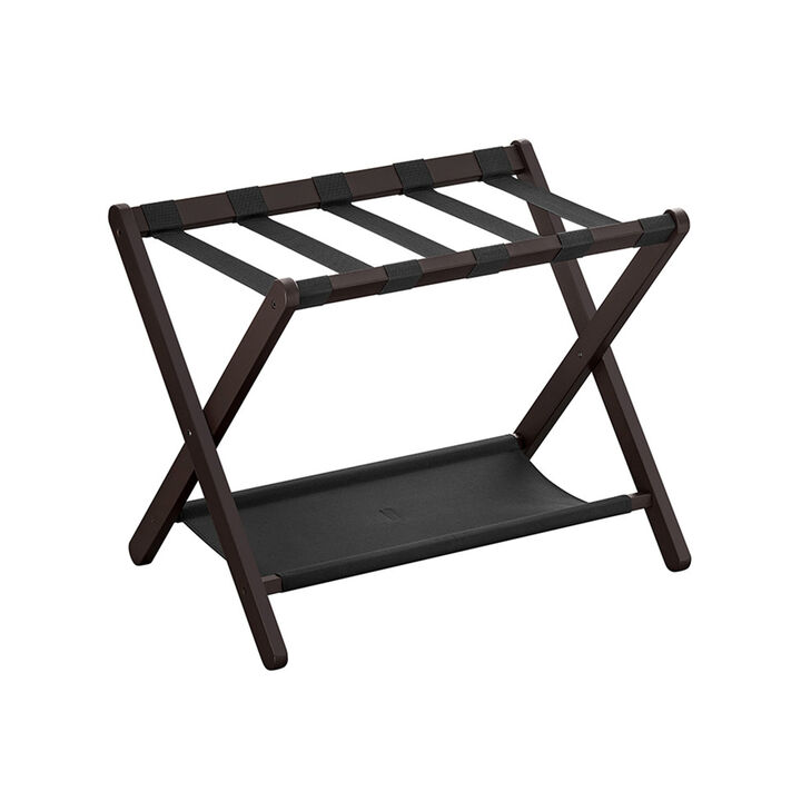 Luggage Rack with Storage Shelf – Space-Saving Stand for Easy Travel Organization