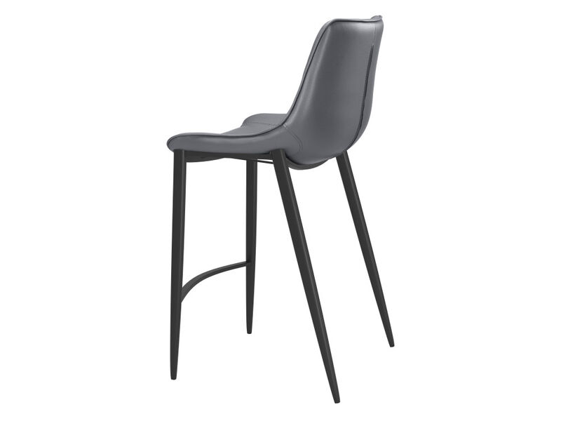 Magnus Counter Stool (Set of 2) Dark Gray & Black