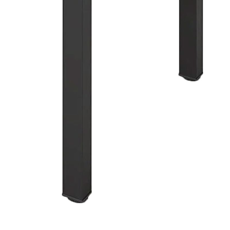 Lar Conference Table, 79 Inch Brown Rectangular Top, Black Metal Legs - Benzara