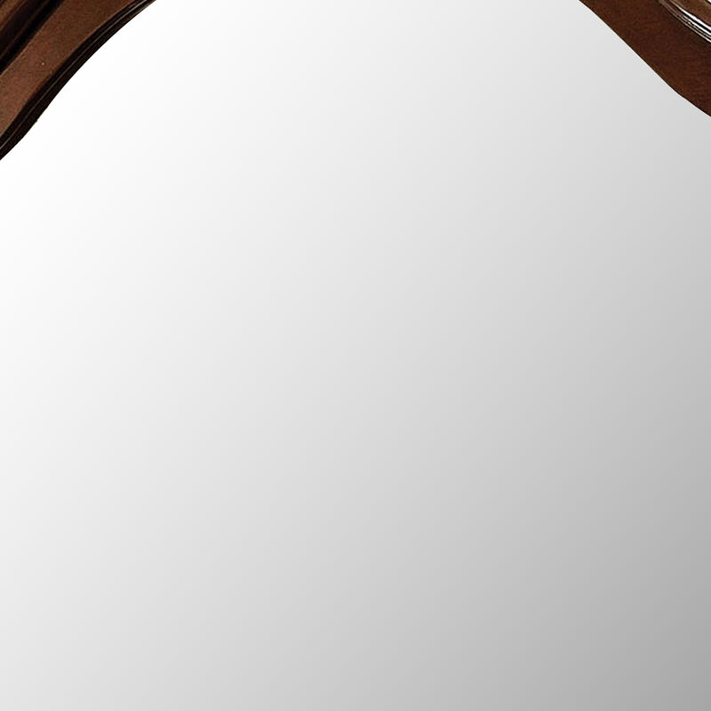 Velda II Baroque Style Mirror In Brown Cherry Finish-Benzara