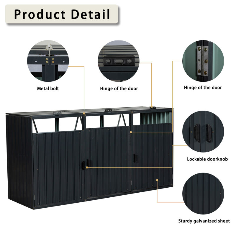 Stainless Steel Outdoor Trash Can Storage